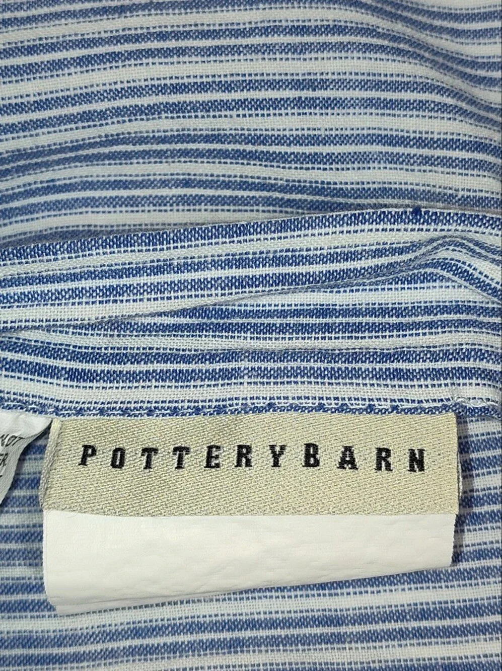 Pair of Pottery Barn Madras Plaid Quilted Standard Pillow Shams